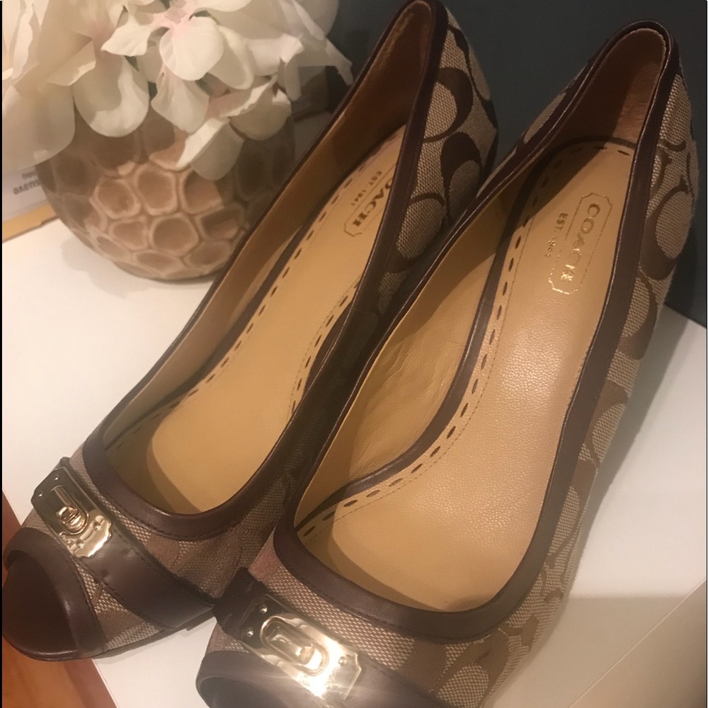 Coach Open Toe Wedge